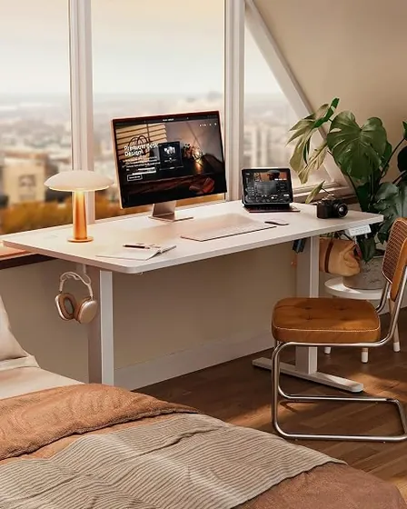 ErGear 120x60, escritorio elevable de color blanco con tablero de 120 cm de ancho — imagen 2 de 6