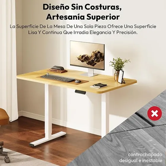 WOLTU marco extensible, escritorio elevable de color blanco — imagen 3 de 6