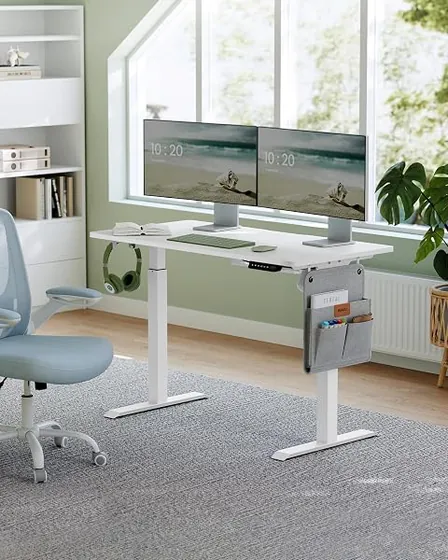 OffiGo 120 con cajones, escritorio elevable de color blanco — imagen 2 de 6