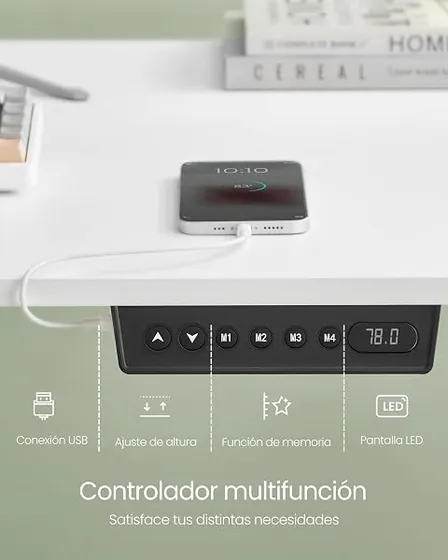 OffiGo 120 con cajones, escritorio elevable de color blanco — imagen 5 de 6