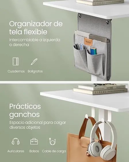OffiGo 120 con cajones, escritorio elevable de color blanco — imagen 6 de 6