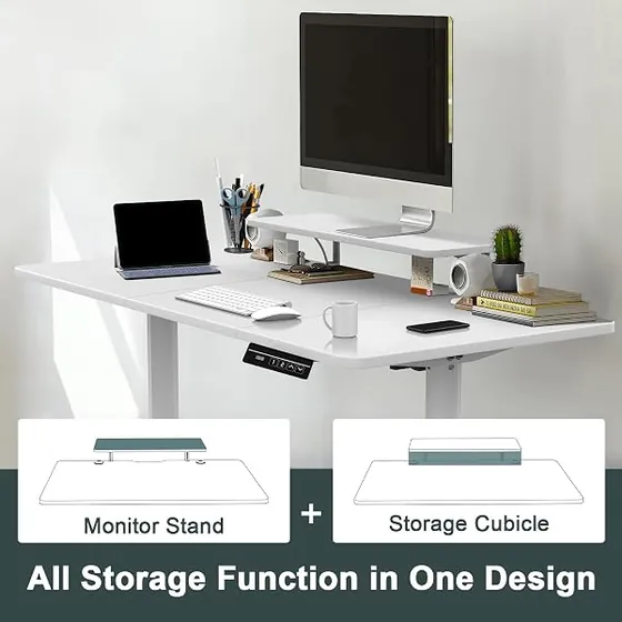 Devoko 160x80 USB-C, escritorio elevable de color marrón con tablero de 160 cm de ancho — imagen 4 de 6