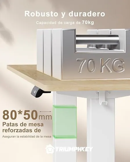 SANODESK 110 tablero entero, escritorio elevable de color blanco+blanco marco — imagen 6 de 6