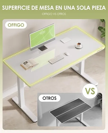 OffiGo cristal 120x60, escritorio elevable de color blanco con tablero de 120 cm de ancho — imagen 6 de 6
