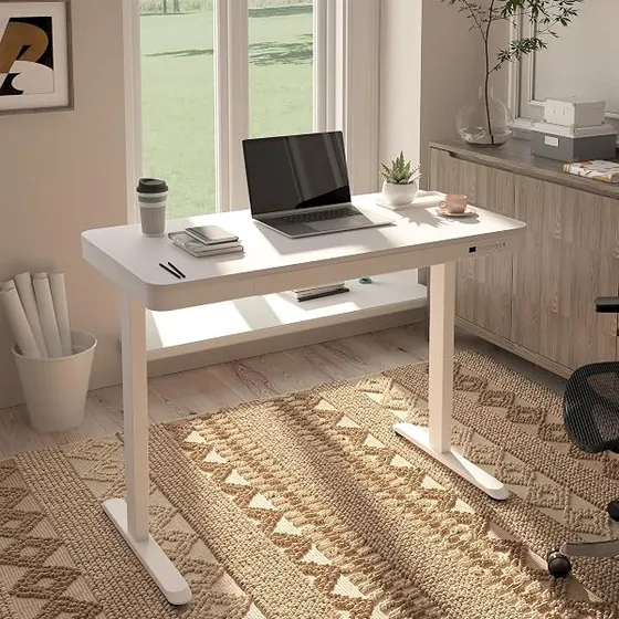 FLEXISPOT Q3 140x70, escritorio elevable de color arce con tablero de 140 cm de ancho — imagen 2 de 6