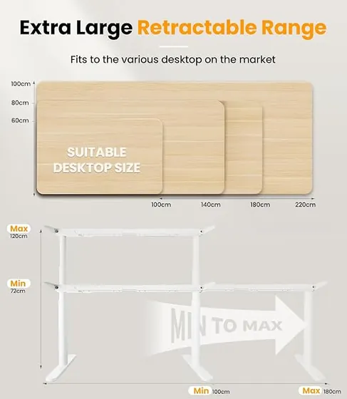 MAIDeSITe EL2 Pro Art (estructura), escritorio elevable de color blanco — imagen 3 de 6