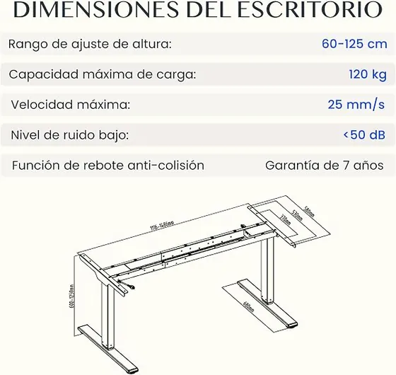 FLEXISPOT EC5 Plus (estructura), escritorio elevable de color negro — imagen 2 de 6