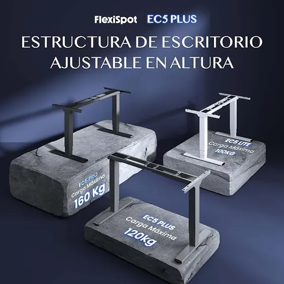 FLEXISPOT EC5 Plus (estructura), escritorio elevable de color negro — imagen 3 de 6
