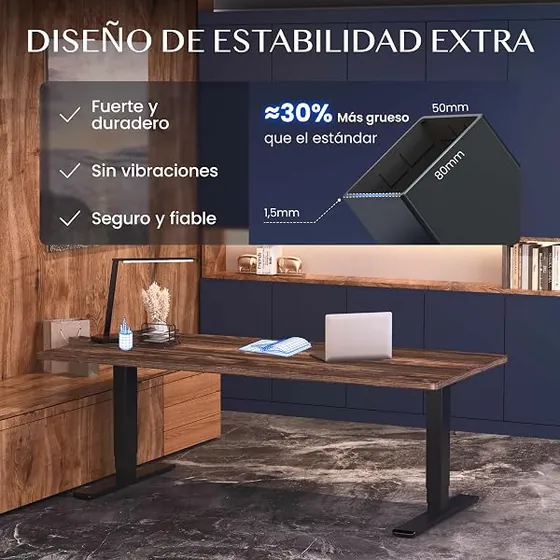 FLEXISPOT EC5 Plus (estructura), escritorio elevable de color negro — imagen 4 de 6