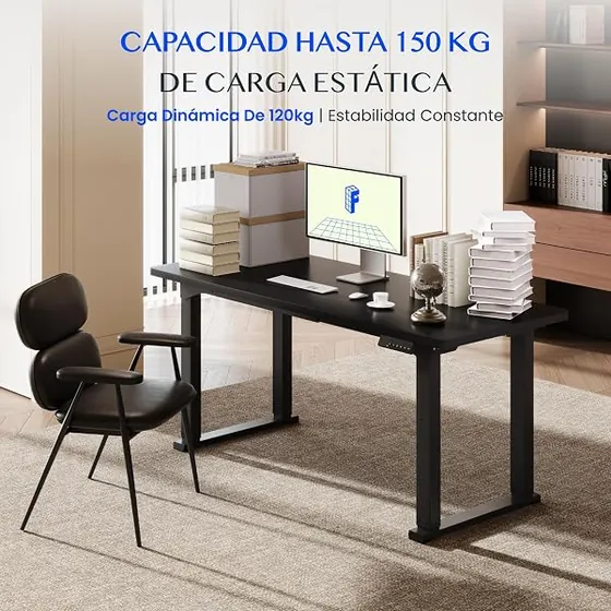 FLEXISPOT 4 patas (estructura), escritorio elevable de color negro — imagen 5 de 6