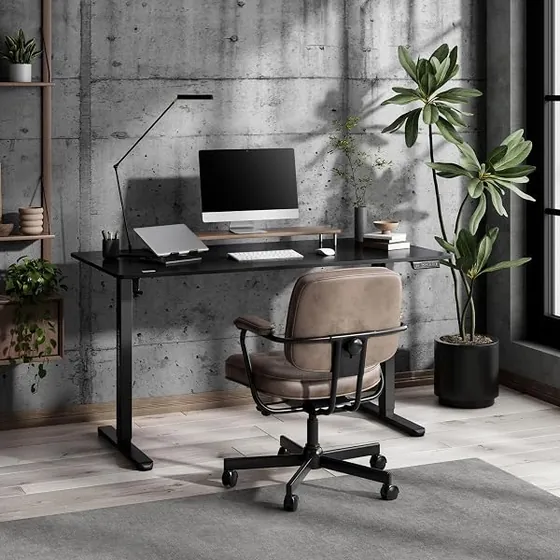 SENSE7 gaming 140x70, escritorio elevable de color negro con tablero de 140 cm de ancho — imagen 2 de 6