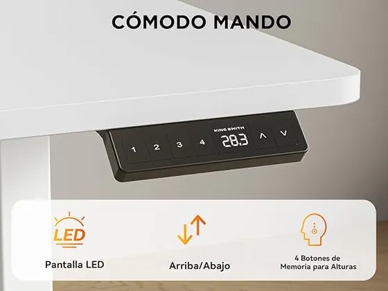 WALKINGDESK 190x150 en L, escritorio elevable de color blanco con tablero de 190 cm de ancho — imagen 6 de 6