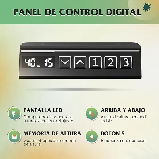 DEVAISE 100x60 monobloque, escritorio elevable de color negro con tablero de 100 cm de ancho — imagen 4 de 6