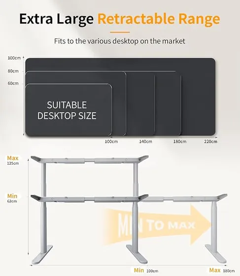 MAIDeSITe EL2 Plus (estructura), escritorio elevable de color gris — imagen 2 de 6
