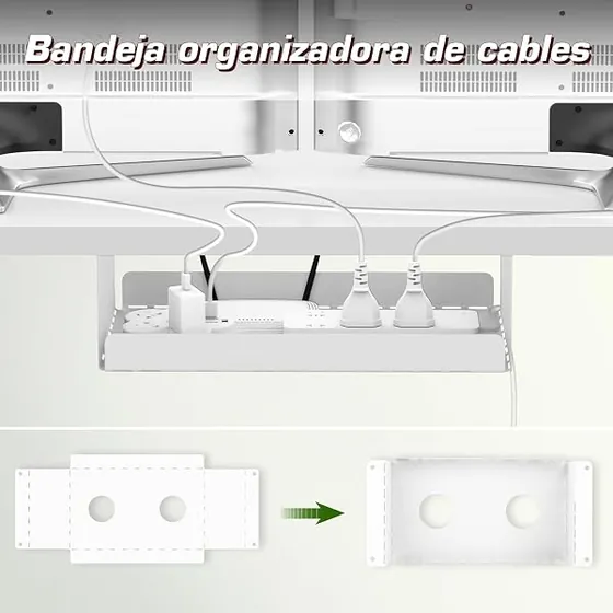 Airfish 160x80 de 18 mm, escritorio elevable de color blanco con tablero de 160 cm de ancho — imagen 6 de 6