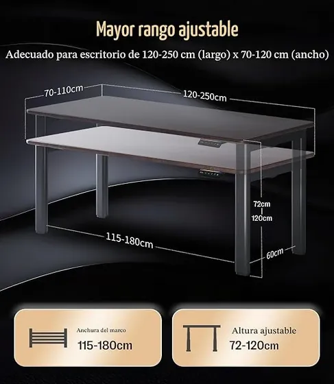 MAIDeSITe T4 (estructura), escritorio elevable de color negro — imagen 3 de 6