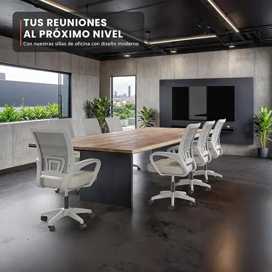 JUPPLIES beige de malla, silla de escritorio de color beige con respaldo de malla transpirable — imagen 2 de 6