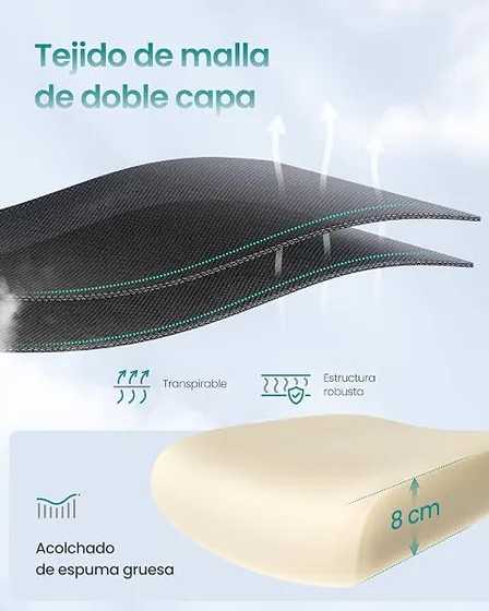 SONGMICS de malla de doble capa, silla de escritorio de color negro tinta con respaldo de malla transpirable — imagen 5 de 6
