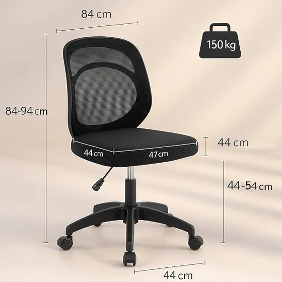 T-LoVendo juvenil de malla, silla de escritorio de color negro con respaldo de malla transpirable — imagen 3 de 6