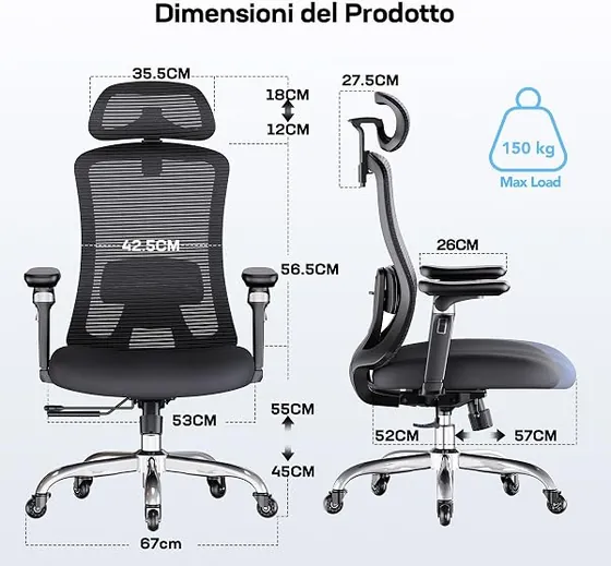Marsail de asiento deslizante, silla de escritorio de color negro con respaldo de malla transpirable — imagen 2 de 6