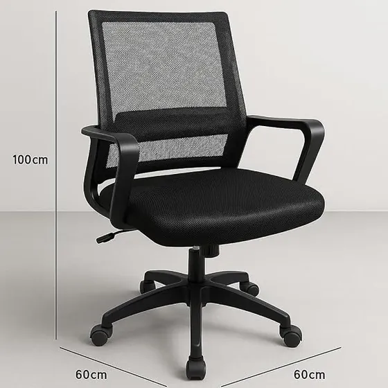 T-LoVendo de asiento acolchado, silla de escritorio de color negro con respaldo de acolchado tapizado — imagen 3 de 6