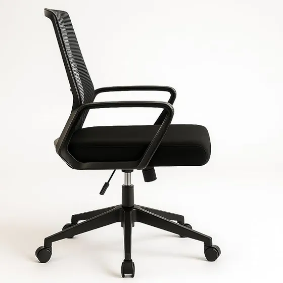 T-LoVendo de asiento acolchado, silla de escritorio de color negro con respaldo de acolchado tapizado — imagen 4 de 6