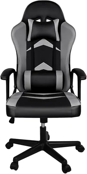 T-LoVendo gaming de respaldo alto, silla de escritorio de color negro con respaldo de piel sintetica — imagen 4 de 6
