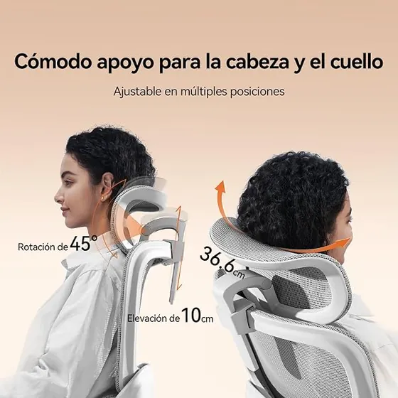 SIHOO B100, silla de escritorio de color b100(blanco) con respaldo de malla transpirable — imagen 6 de 6