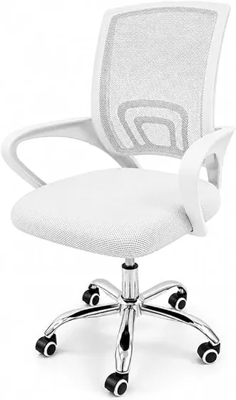 Jardin202 Nexus, silla de escritorio de color blanca con respaldo de malla transpirable — imagen 2 de 6