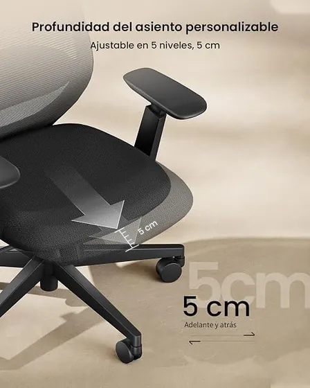 ProtoArc EC200, silla de escritorio de color negro con respaldo de malla transpirable — imagen 6 de 6