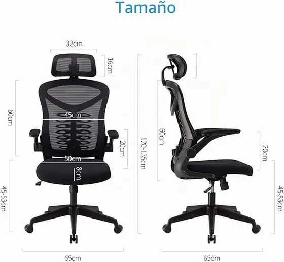 Magic Life de malla, silla de escritorio de color negro con respaldo de malla transpirable — imagen 3 de 6