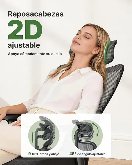 Marsail basculante bloqueable, silla de escritorio de color ébano con respaldo de malla transpirable — imagen 6 de 6