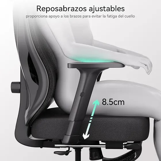 Hbada P5, silla de escritorio de color p5-negro con respaldo de malla transpirable — imagen 5 de 6