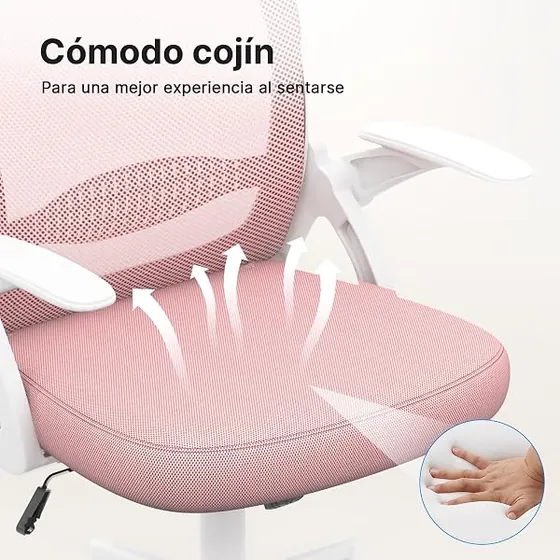 rattantree compacta, silla de escritorio de color rosa con respaldo de malla transpirable — imagen 6 de 6