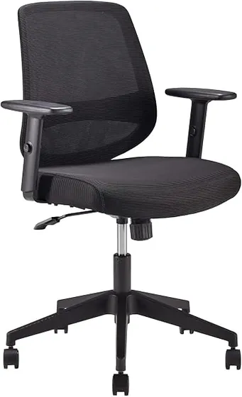Amazon Basics de malla, silla de escritorio de color negro con respaldo de malla transpirable — imagen 5 de 6