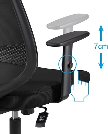 Amazon Basics de malla, silla de escritorio de color negro con respaldo de malla transpirable — imagen 6 de 6