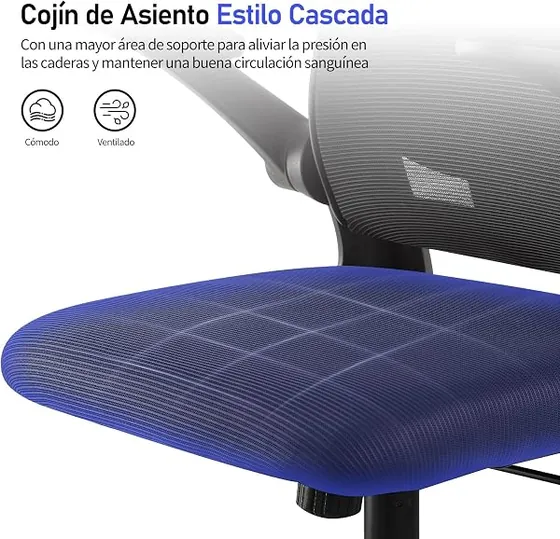 SOSINYA de marco en Y, silla de escritorio de color negro con respaldo de malla transpirable — imagen 5 de 6