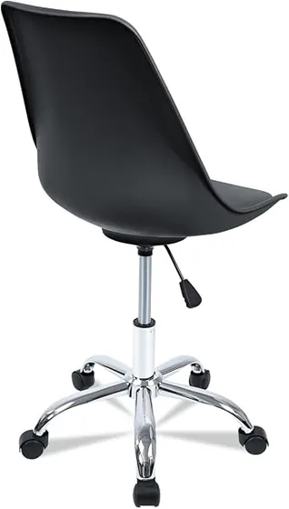 T-LoVendo sin brazos minimalista, silla de escritorio de color negro con respaldo de acolchado tapizado — imagen 6 de 6