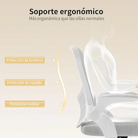 naspaluro de cojín firme, silla de escritorio de color gray con respaldo de acolchado tapizado — imagen 4 de 6