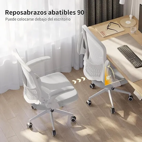 naspaluro de cojín firme, silla de escritorio de color gray con respaldo de acolchado tapizado — imagen 6 de 6